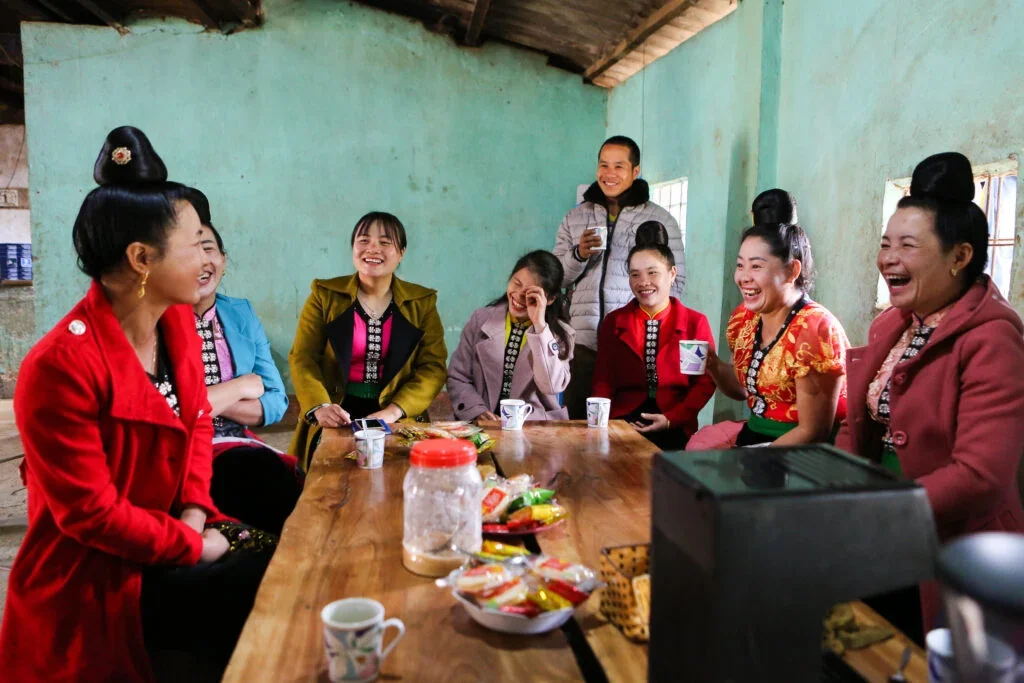 Women sitting around a table together